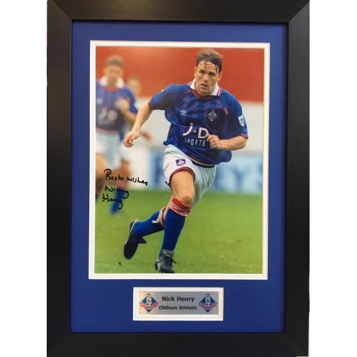 Nick Henry Oldham Athletic Signed Photo Display