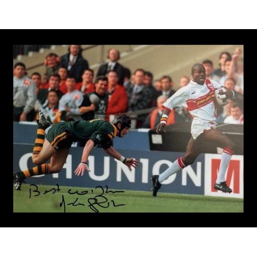 Martin Offiah England signed photo